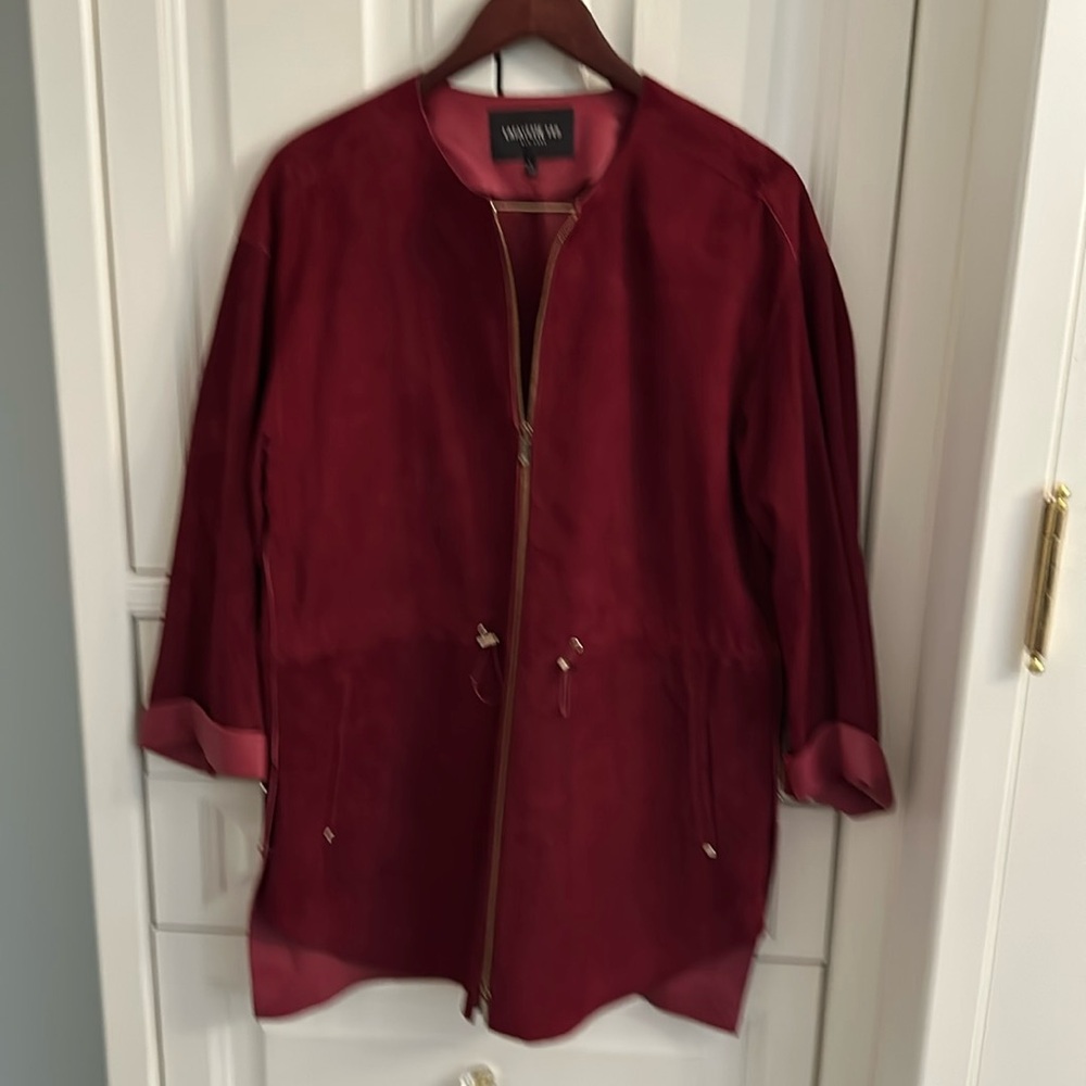 Lafayette 148 maroon suede jacket
